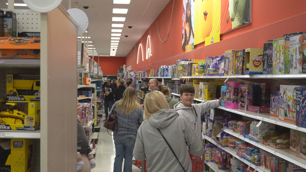 Target shoppers browse for items during Black Friday